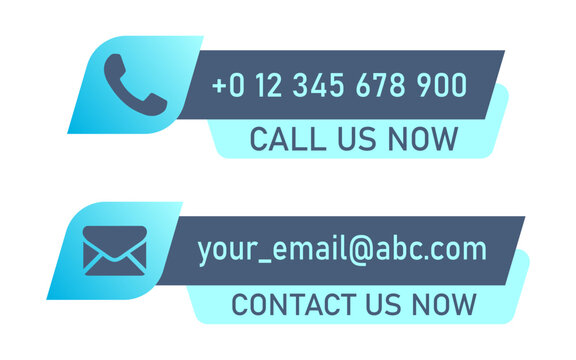 Contact us, or call us, template button. Colored stock illustrations with text contact us. Colorful interface buttons - Contact us. Vector illustrations EPS10
