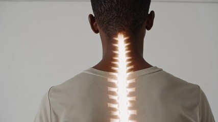 Aufkleber - Detailed medical visualization revealing intricate spinal column structures against white background, demonstrating potential diagnostic insights for back and neck pain conditions