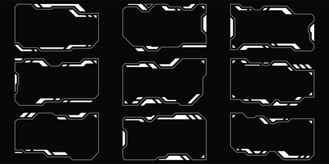 Aufkleber - Sci-fi futuristic hud dashboard display virtual reality technology screen. User Interface set. Statistics, Data information infographic. Vector graphic