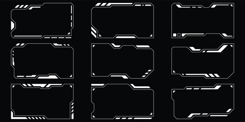Aufkleber - Sci-fi futuristic hud dashboard display virtual reality technology screen. User Interface set. Statistics, Data information infographic. Vector graphic