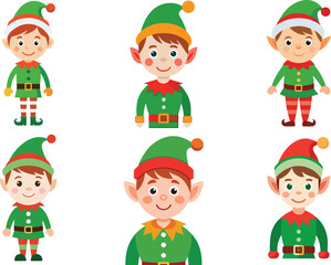 adorable christmas elf characters design perfect for holiday branding festive icons seasonal greetin