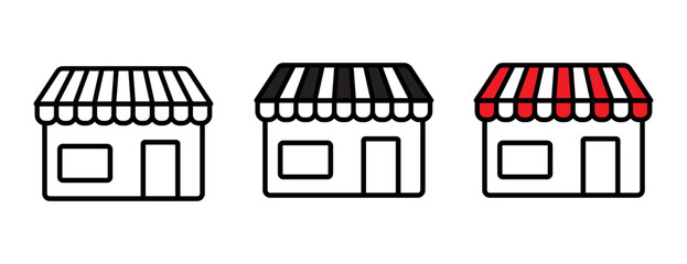 Poster - Shop icon set. store icon set. shopping symbol png and vector illustration on transparent background