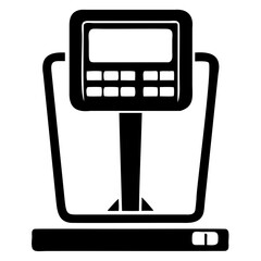 Aufkleber - Illustration of a digital scale with a screen and buttons in black and white on transparent background