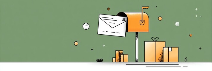Aufkleber - Delivery Notice Illustrates Animated Phishing Link, Empty Left Margin for Deceptive Appearance