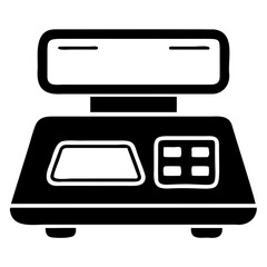 Aufkleber - Illustration of a black digital scale with a screen and buttons on a white background on transparent background