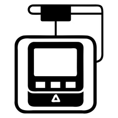 Aufkleber - Illustration of a digital device with a screen and multiple control buttons below on transparent background