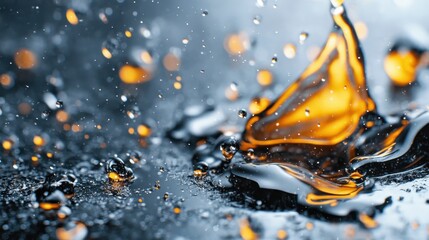 Poster - A powerful splash of orange liquid captured in motion creates a dynamic image filled with energy and vitality, highlighting the beauty of fluidity and movement.