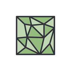 Poster - Abstract Polygonal Design With Earthy Green Tones On Transparent Layer