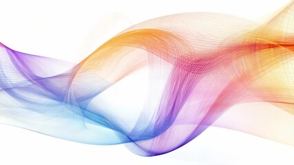 Poster - abstract wave of colors: an abstract, multicolored wave of light, artfully designed with delicate li