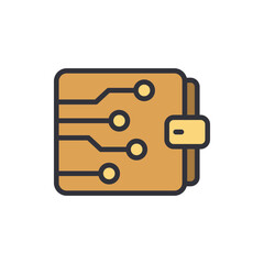 Poster - Stylized Digital Wallet With Integrated Circuit Design Isolated on White