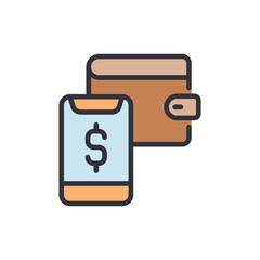 Poster - Digital Wallet And Mobile Payment Concept With Financial Transaction