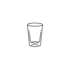 Poster - A clean glass tumbler line art design perfect for branding, logos, or website icons offering a simple yet elegant aesthetic for various applications.