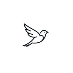 Poster - Elegant bird line art design perfect for logo branding, website icons, and app design projects needing a simple yet sophisticated avian symbol.