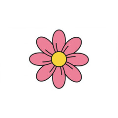 Poster - Delightful pink flower graphic perfect for branding projects needing a cute floral logo design or whimsical icon for websites and applications