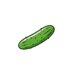 Poster - Delightful Green Cucumber Clipart Perfect for Food Branding Design Projects needing a Fresh Vegetable Icon or Logo Element