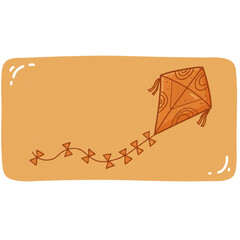 Poster - A charming kite design featuring a vibrant orange kite soaring across a warm background ideal for branding logos icons and playful designs