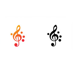 Poster - Elegant Treble Clef Music Note Design perfect for branding musical logos and websites needing a sophisticated and stylish musical theme.