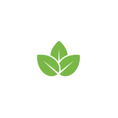 Poster - Three Green Leaves Logo Design Perfect for Eco Friendly Branding and Nature Related Projects Suitable for Websites and Social Media