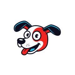 Poster - Playful Dog Head Logo Design Perfect for Pet Brands and Childrens Products a Cartoon Canine Mascot Graphic