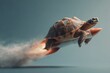 © Bojan - Turtle riding a rocket, surreal fast speed concept.