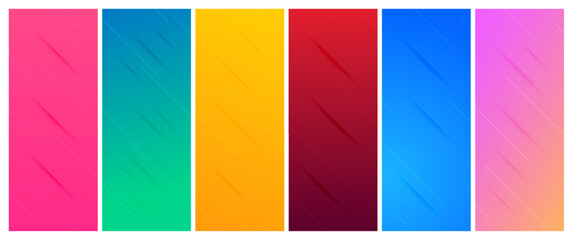 Poster - Set of abstract gradient backgrounds with lines