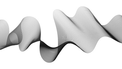 Poster - Abstract backdrop with grey wave gradient lines
