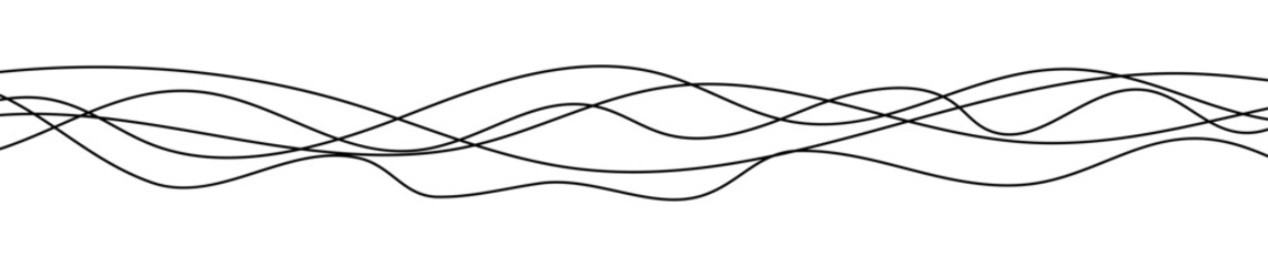 Poster - Thin curved wavy lines