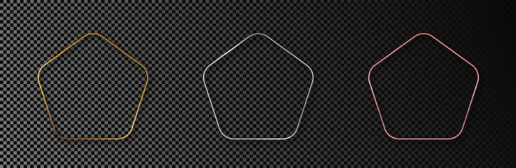 Poster - Set of three rounded pentagon frames