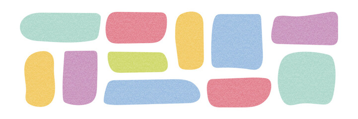 Poster - Playful hand drawn irregular text box frames with paper texture. Blank doodle rectangle shapes for label, planner, digital scrapbooking, text highlight, message quote frame, speech bubble, sticker