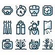 © Journey - Vector Diving Sport Icons in Minimal Style on White Background Clipart