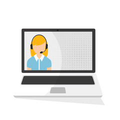 Fototapete - Agente del servizio clienti che lavora online CALL CENTER CENTRALINO - illustrazioni