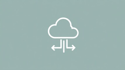 Fototapete - Data Being Stolen From Cloud Storage With Animated Arrows Showing Transfer Direction in a Minimalistic Layout