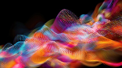 Fototapete - Abstract Colorful Waves of Light