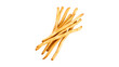© Pankaj Kumar - Crispy grissini breadsticks on white background, delicious Italian snack food, crunchy thin breadsticks isolated for culinary use