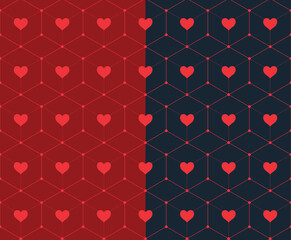 Poster - Valentine's pattern background vector. Seamless valentine's day pattern.