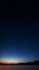 Wall Mural - a a movement of stars in the night sky with the view of mountains.