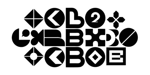 Aufkleber - Abstract letter b logo icon set cmyk design for branding