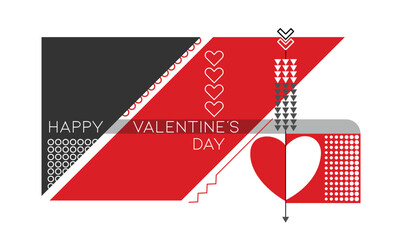 Poster - Happy Valentine's Day greeting cards. Trendy abstract square art templates. Suitable for social media posts, mobile apps, banners design and web, internet ads. Vector fashion backgrounds.