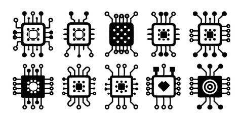 Poster - High resolution circuit board icon design for technological applications