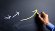 © Asma  - Visualizing Growth Strategic Planning and Upward Trending Chart on Blackboard