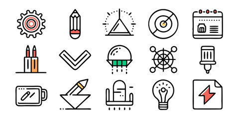 Poster - High quality graphic design line icons set for professional use in branding and web design projects