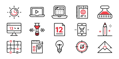 Poster - High quality graphic design line icons set for professional use in branding and web projects