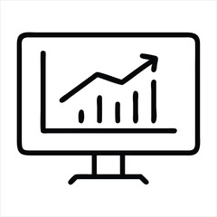 Aufkleber - Computer screen showing upward trending graph isolated on white background