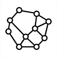 Fototapete - Abstract network graph icon isolated on white background