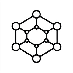 Poster - Abstract geometric network structure isolated on white background