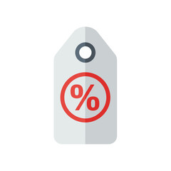 Poster - Gray price tag with red percentage symbol, concept for discount offers, sales promotion, marketing materials