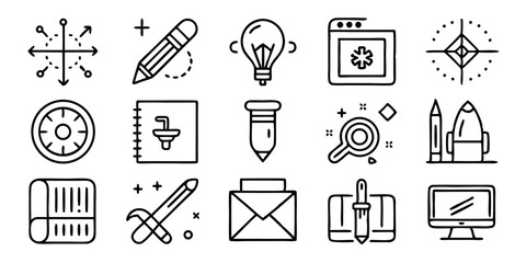 Poster - High quality graphic design line icons set for professional use in branding and web design projects