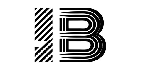 Aufkleber - Professional letter b logo design featuring an abstract stripe line pattern in cmyk color scheme