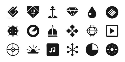 Poster - A collection of minimalist graphic design icons for branding and web projects