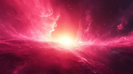 Abstract of a glowing sunset sky with a clear space in the middle, background wallpaper AI generated image